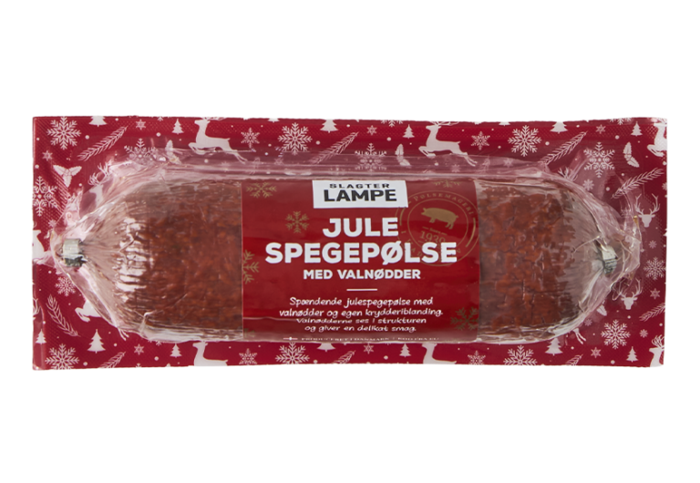 Julespegepølse med valnødder - Slagter Lampe